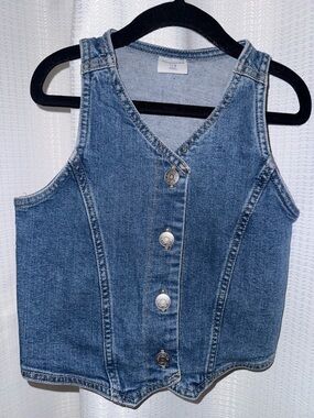 Abercrombie & Fitch Denim Button-Front Kids Vest - Blue
